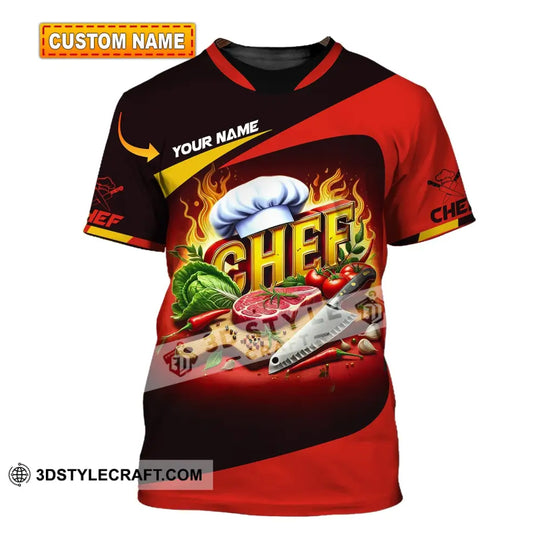 Unisex Shirt, Custom Name Chef Shirt, Cooking Lover T-Shirt style option 1