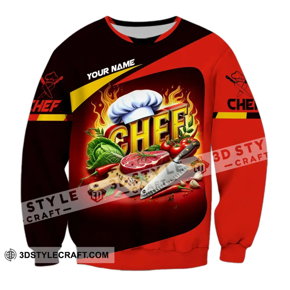 Unisex Shirt Custom Name Chef Cooking Lover T-Shirt Long Sleeve / S T-Shirt