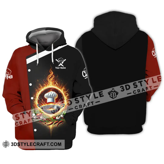 Unisex Shirt - Custom Name Chef Shirt, Fire Pan style option 4