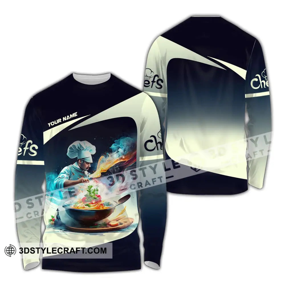 Unisex Shirt Custom Name Chef Gift Long Sleeve / S T-Shirt