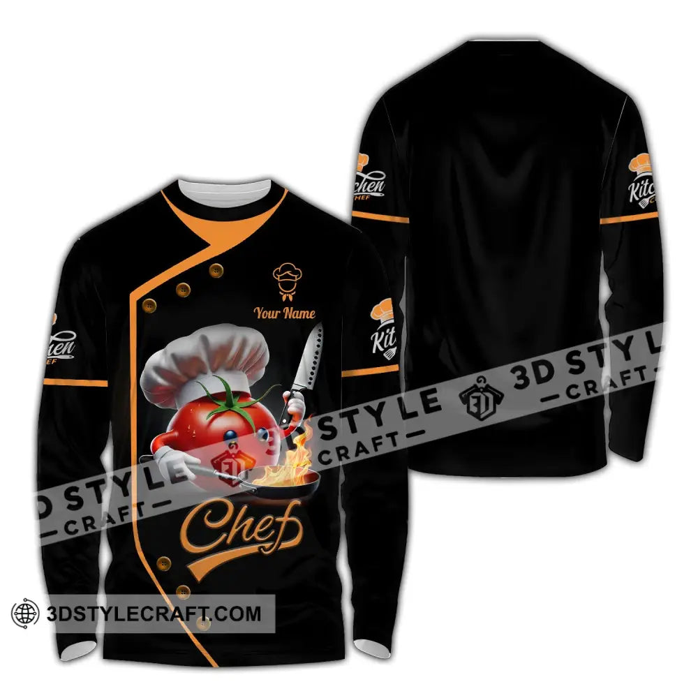 Unisex Shirt Custom Name Chef Gift Long Sleeve / S T-Shirt