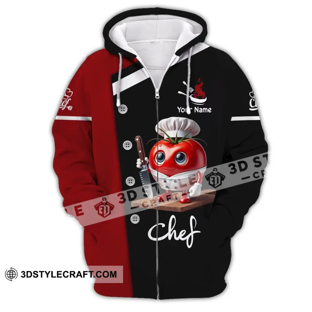 Unisex Shirt Custom Name Chef Gift Zipper Hoodie / S T-Shirt