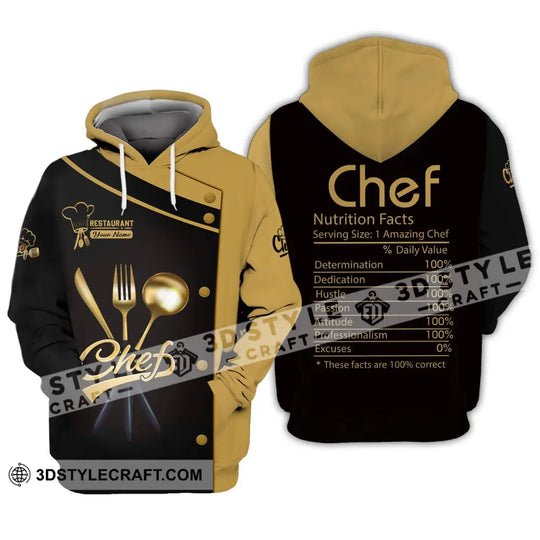 Unisex Shirt - Custom Name Shirt - Chef Nutrition Facts % Daily Value style option 3