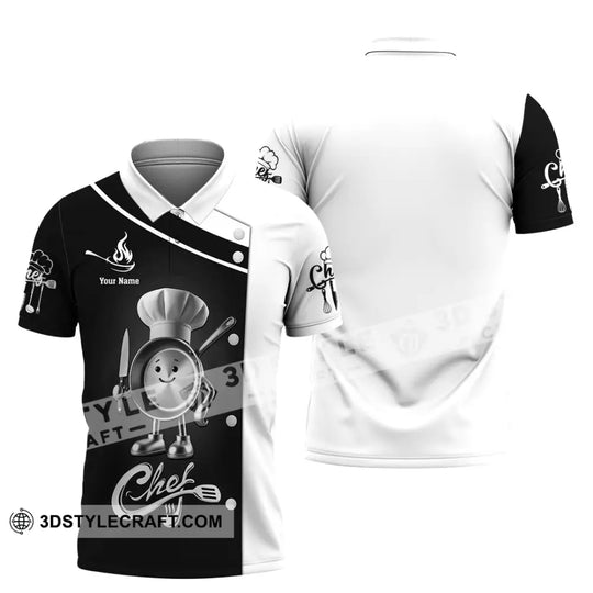 Unisex Shirt, Custom Name Chef Shirt, Chef Polo Long Sleeve Shirt style option 4