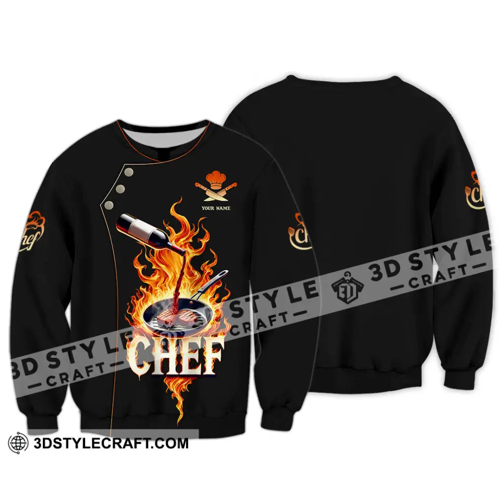 Unisex Shirt Custom Name Chef Polo Long Sleeve / S T-Shirt