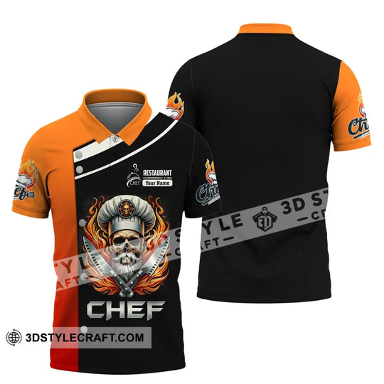 Unisex Shirt, Custom Name Chef Shirt, Chef Restaurant, Chef Polo Long Sleeve, Gift for Chefs style option 4