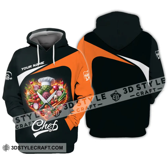 Unisex Shirt - Custom Name Chef Shirt, Vegetables Black And Orange Shirt style option 4