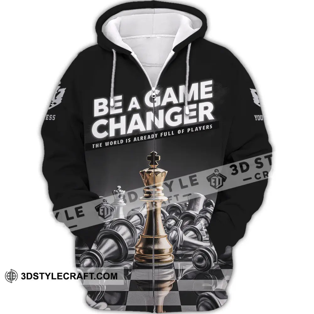 Unisex Shirt Custom Name Chess Apparel Polo Long Sleeve Love T-Shirt Zipper Hoodie / S T-Shirt