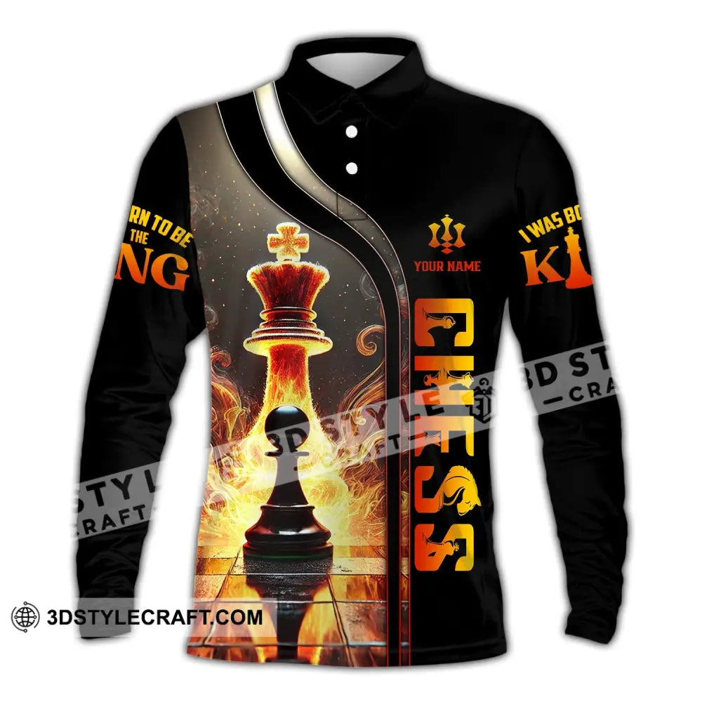 Unisex Shirt Custom Name Chess Gift For Lover Long Sleeve Polo / S T-Shirt