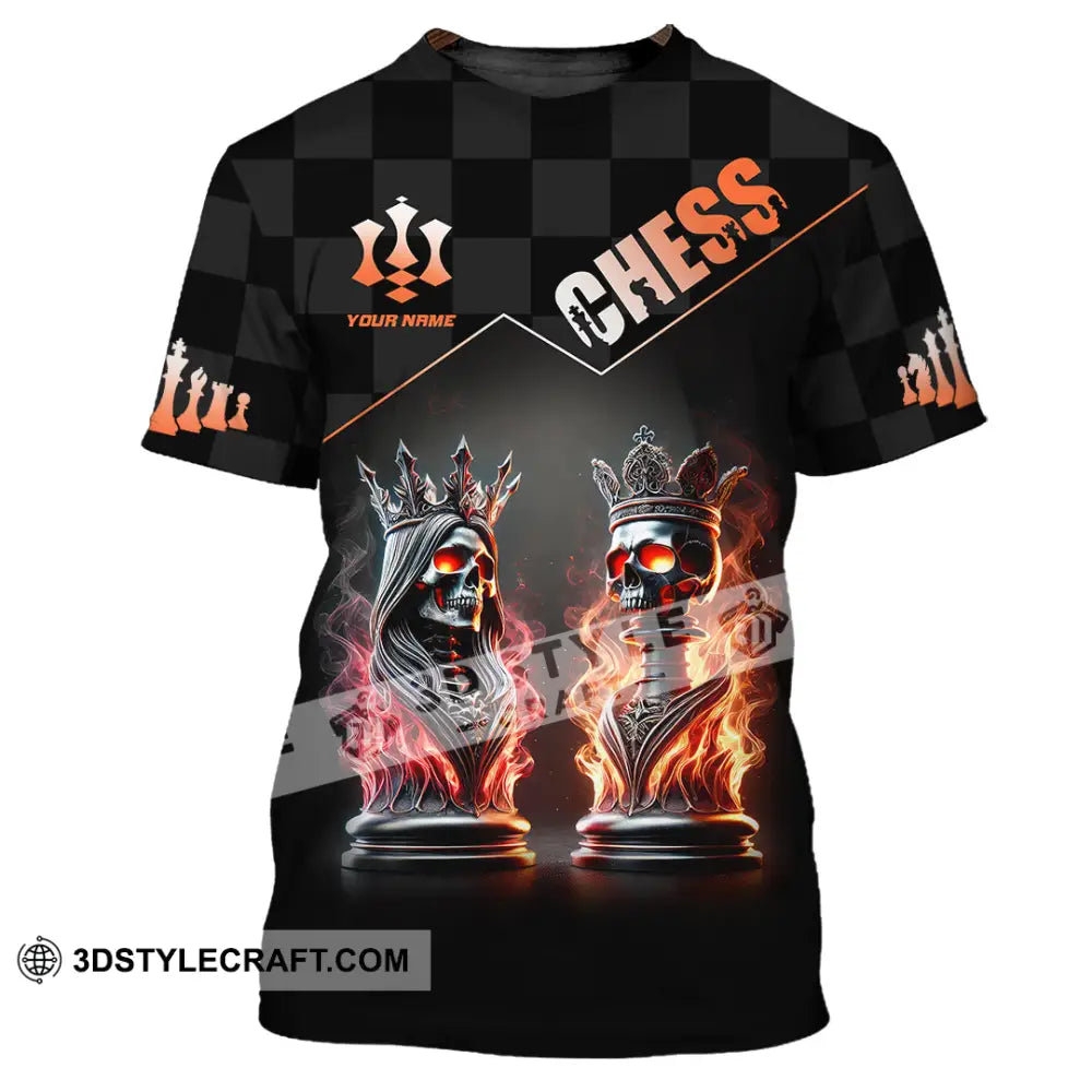 Unisex Shirt Custom Name Chess King And Queen Apparel Love T-Shirt / S T-Shirt