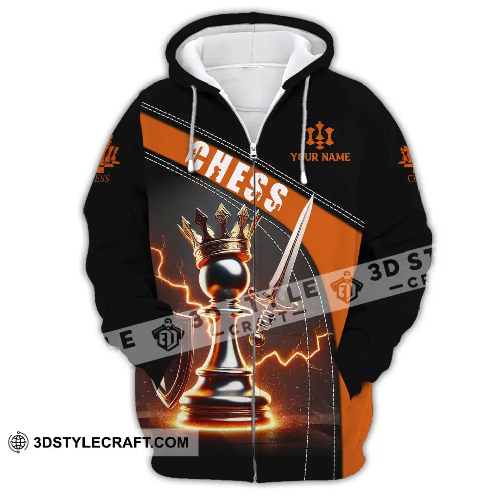 Unisex Shirt Custom Name Chess Lover T-Shirt Gift Zipper Hoodie / S T-Shirt