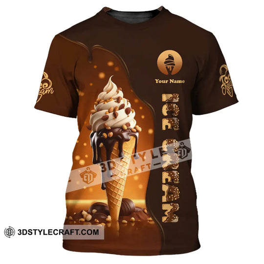 Unisex Shirt, Custom Name Chocolate Ice Cream Shirt, Ice Cream Lover Shirt style option 2