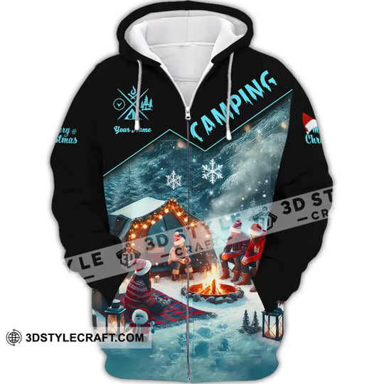 Unisex Shirt, Custom Name Christmas Camping Shirt, Camping Polo Long Sleeve, Camping Love T-Shirt style option 3