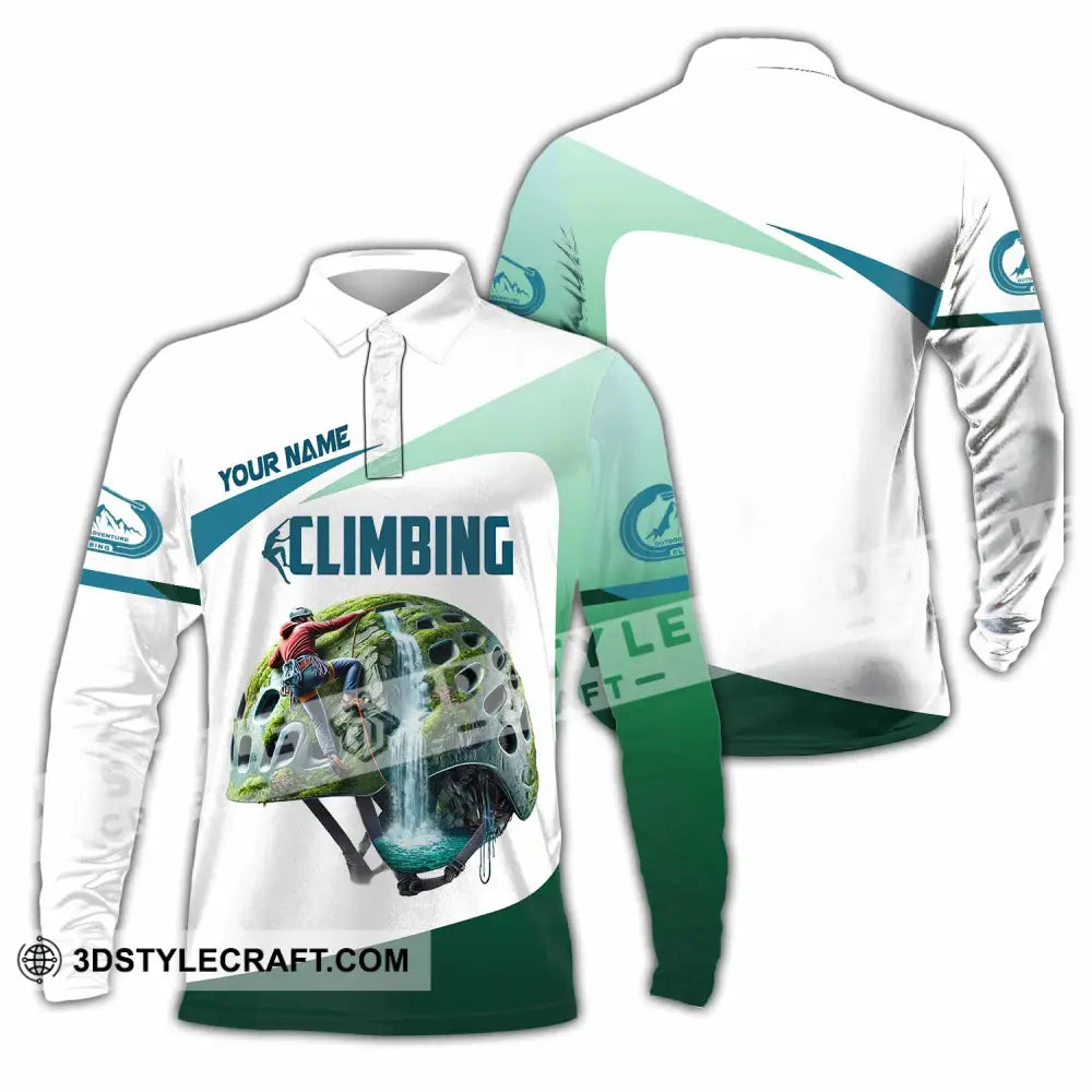 Unisex Shirt Custom Name Climbing Gift For Lover Long Sleeve Polo / S T-Shirt