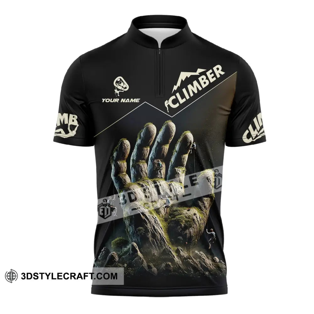 Unisex Shirt Custom Name Climbing Gift For Lover Zipper Polo / S T-Shirt