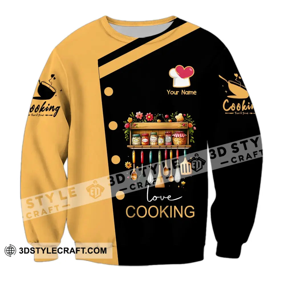 Unisex Shirt - Custom Name Cooking Long Sleeve / S T-Shirt