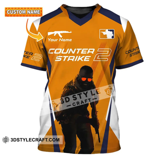 Unisex Shirt, Custom Name Counter Strike Game Shirt, Game Hoodie Shirt Polo Long Sleeve Shirt style option 1
