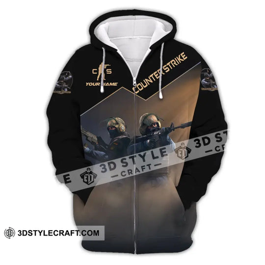 Unisex Shirt, Custom Name Counter Strike Game Shirt, Game Hoodie Shirt Polo Long Sleeve Shirt style option 3