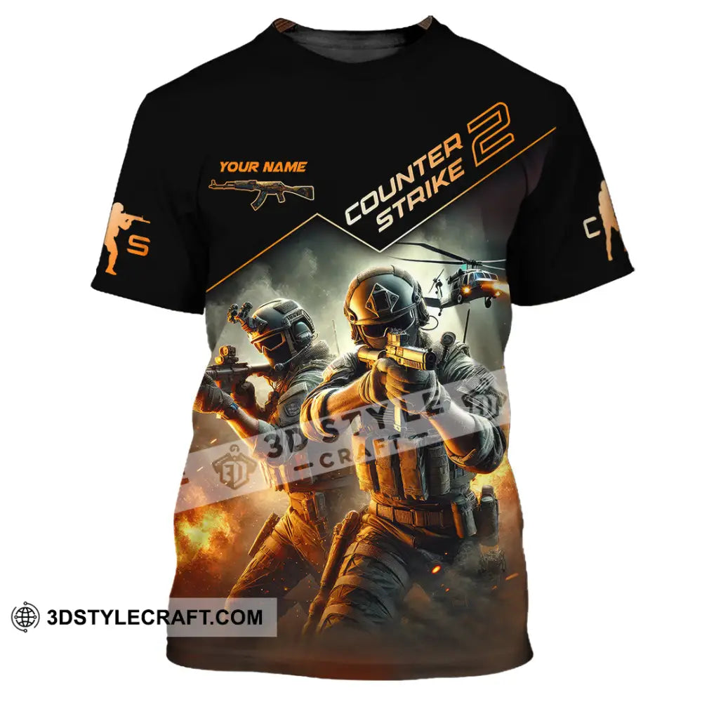 Unisex Shirt Custom Name Counter Strike Game T-Shirt Gamer Gift / S T-Shirt