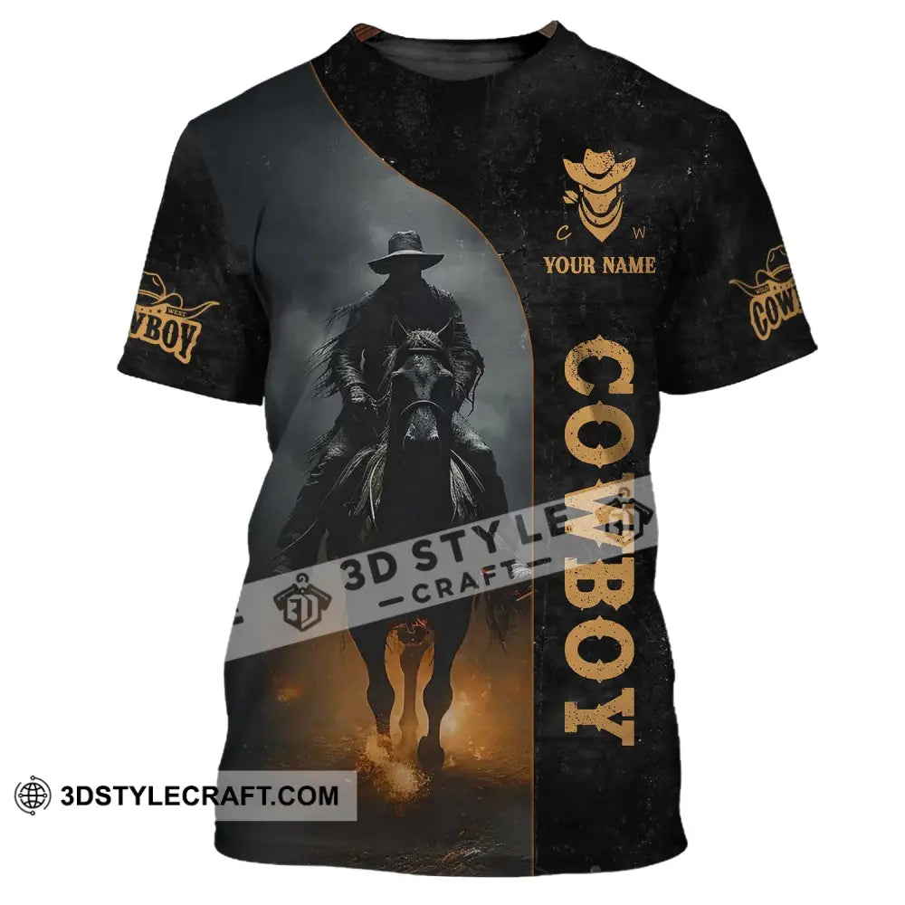 Unisex Shirt Custom Name Cowboy Western T-Shirt Hoodie Polo Long Sleeve / S