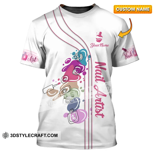 Unisex Shirt - Custom Name Shirt Cute Nails Artist style option 1