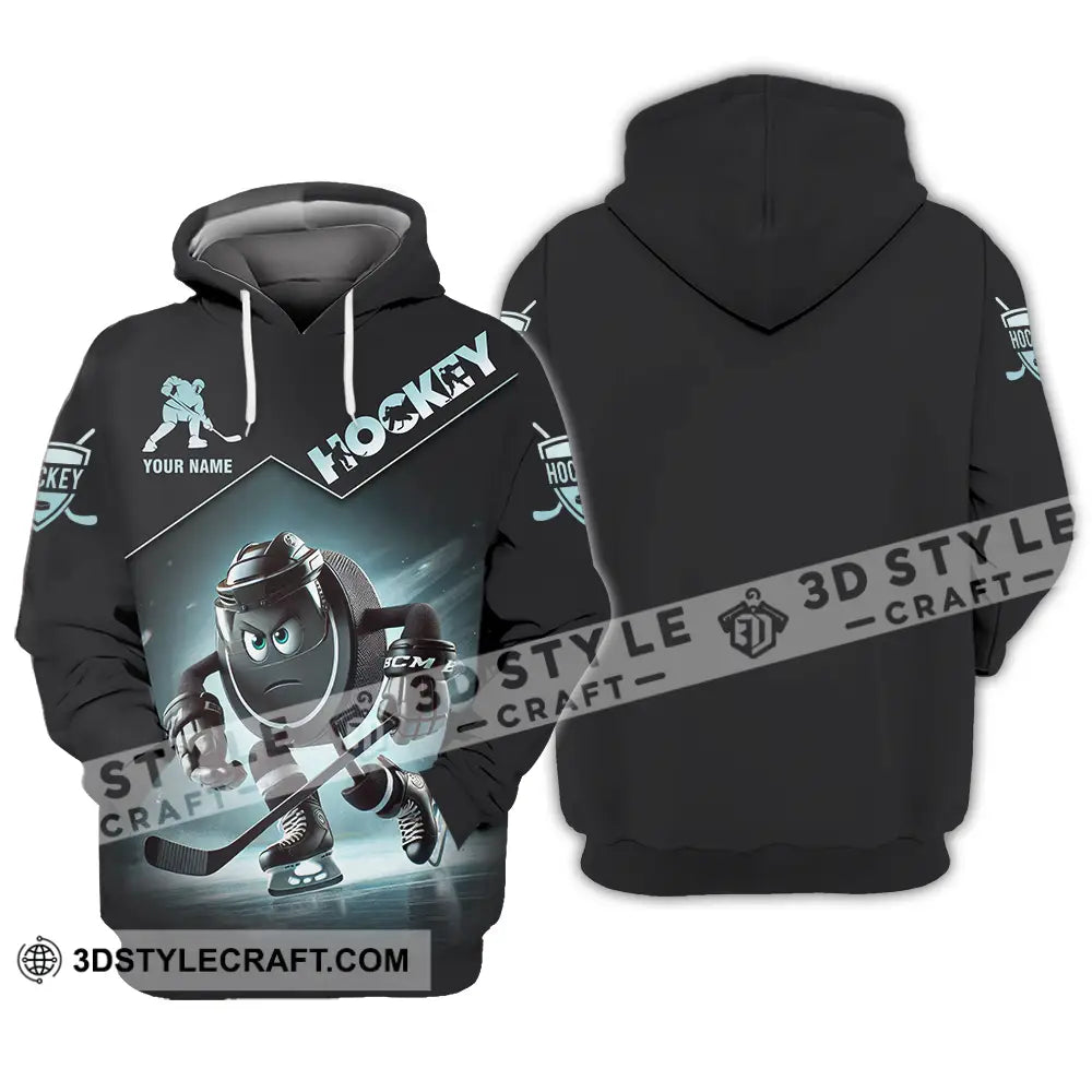 Unisex Shirt - Custom Name Dark Hockey Hoodie / S T-Shirt