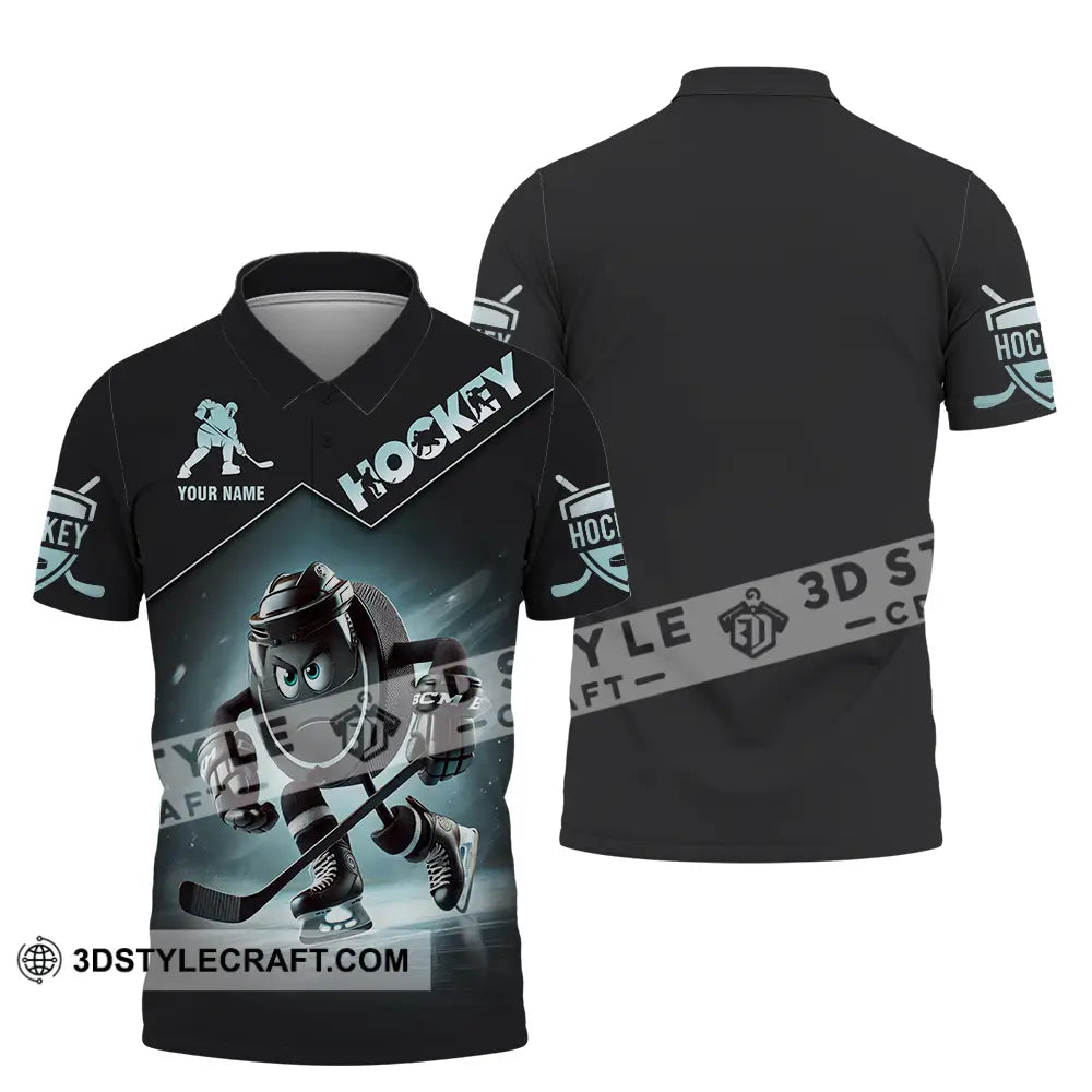 Unisex Shirt - Custom Name Dark Hockey Polo / S T-Shirt