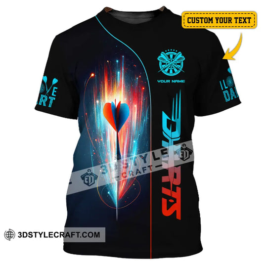 Unisex Shirt, Custom Name Dart Shirt, Darts T-Shirt, Gift for Darts Lover, Darts Gamer T-Shirt style option 1