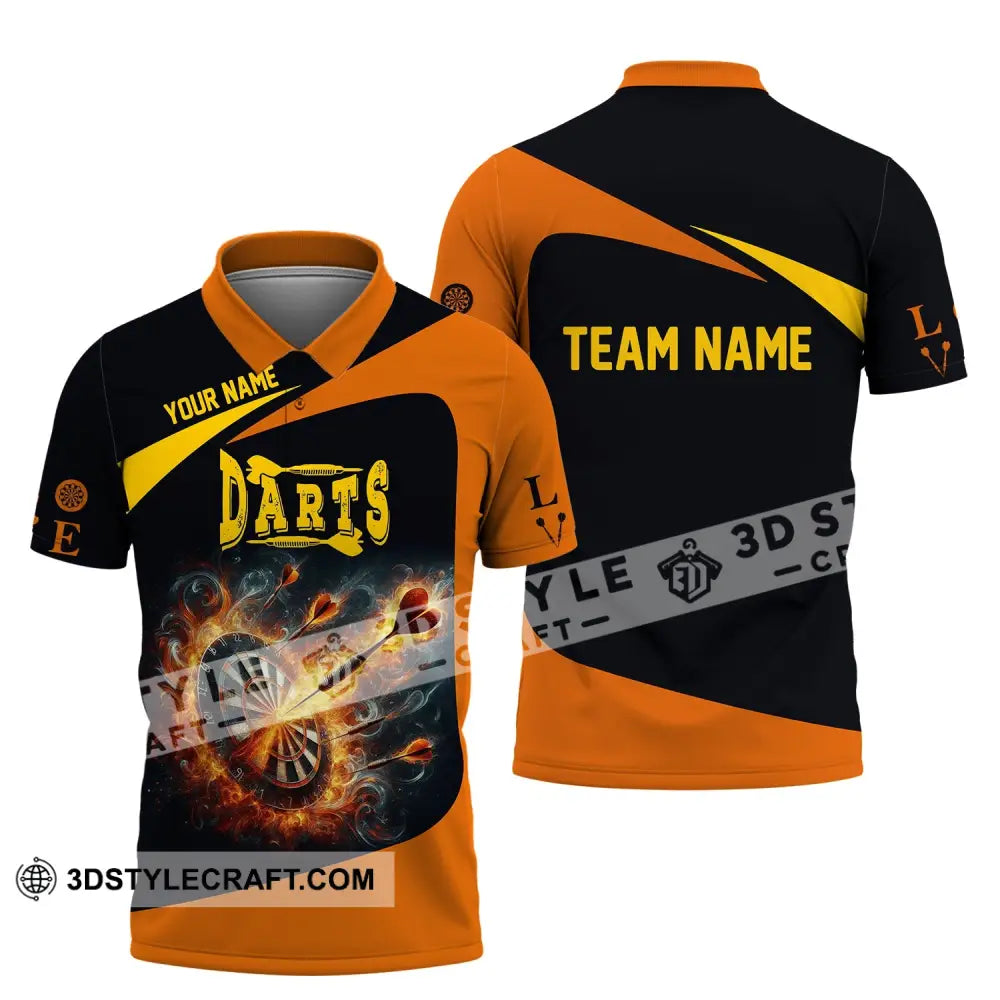Unisex Shirt Custom Name Dart Darts T-Shirt Gift For Lover Gamer Polo / S T-Shirt