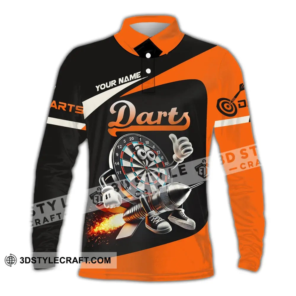 Unisex Shirt Custom Name Dart Lover T-Shirt Long Sleeve Polo / S T-Shirt