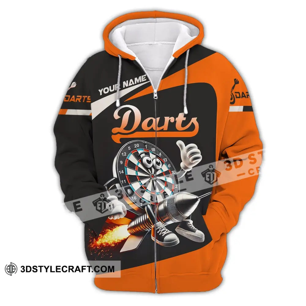 Unisex Shirt Custom Name Dart Lover T-Shirt Zipper Hoodie / S T-Shirt