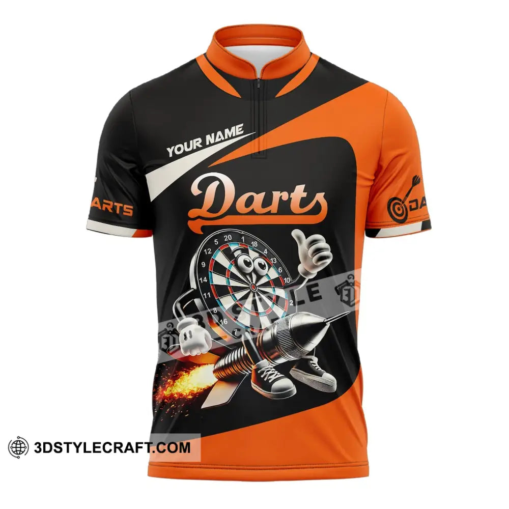 Unisex Shirt Custom Name Dart Lover T-Shirt Zipper Polo / S T-Shirt