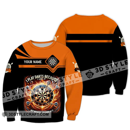Unisex Shirt, Custom Name Darts Shirt, Dart Lover Hoodie Shirt Polo Long Sleeve Shirt style option 4