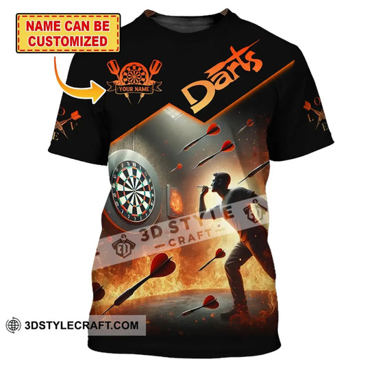 Unisex Shirt, Custom Name Darts Shirt, Dart Player T-Shirt Long Sleeve Polo Shirt style option 1