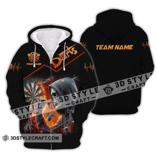 Unisex Shirt, Custom Name Darts Shirt, Dart Player T-Shirt Long Sleeve Polo Shirt style option 3