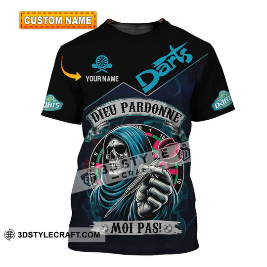 Unisex Shirt - Custom Name Darts Dieu Pardonne Moi Pas Shirt style option 1