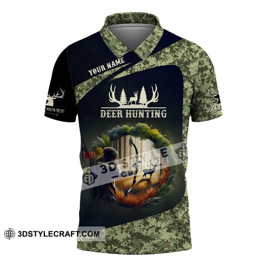 Unisex Shirt, Custom Name Deer Hunter Shirt, Deer Hunting Polo Long Sleeve, Animal Hunter T-Shirt style option 4