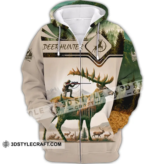 Unisex Shirt, Custom Name Deer Hunter Shirt, Deer Hunting Polo Long Sleeve, Animal Hunter T-Shirt style option 3