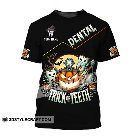 Unisex Shirt, Custom Name Dentist Shirt, Dental Halloween T-Shirt, Gift for Dentist style option 2
