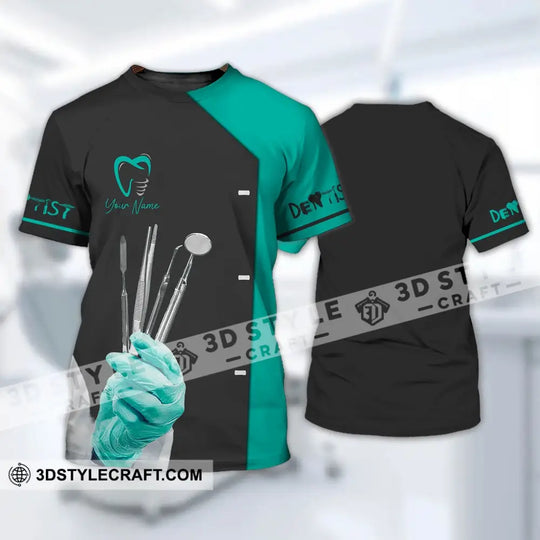 Unisex Shirt - Custom Name Dentist T-Shirt - Dentist Gloves - Gift For Dentists style option 2