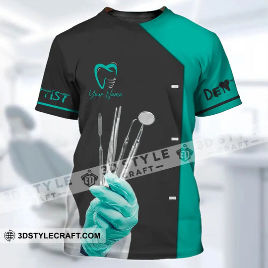 Unisex Shirt - Custom Name Dentist T-Shirt - Dentist Gloves - Gift For Dentists style option 3