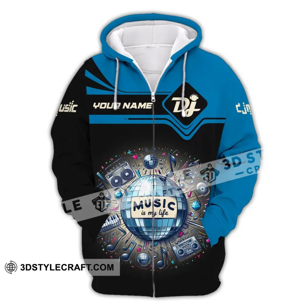 Unisex Shirt Custom Name Disc Jockey Dj Hoodie Polo Long Sleeve Gift For Zipper / S T-Shirt