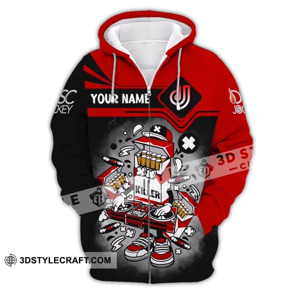 Unisex Shirt Custom Name Disc Jockey Dj Hoodie Polo Long Sleeve Zipper / S T-Shirt