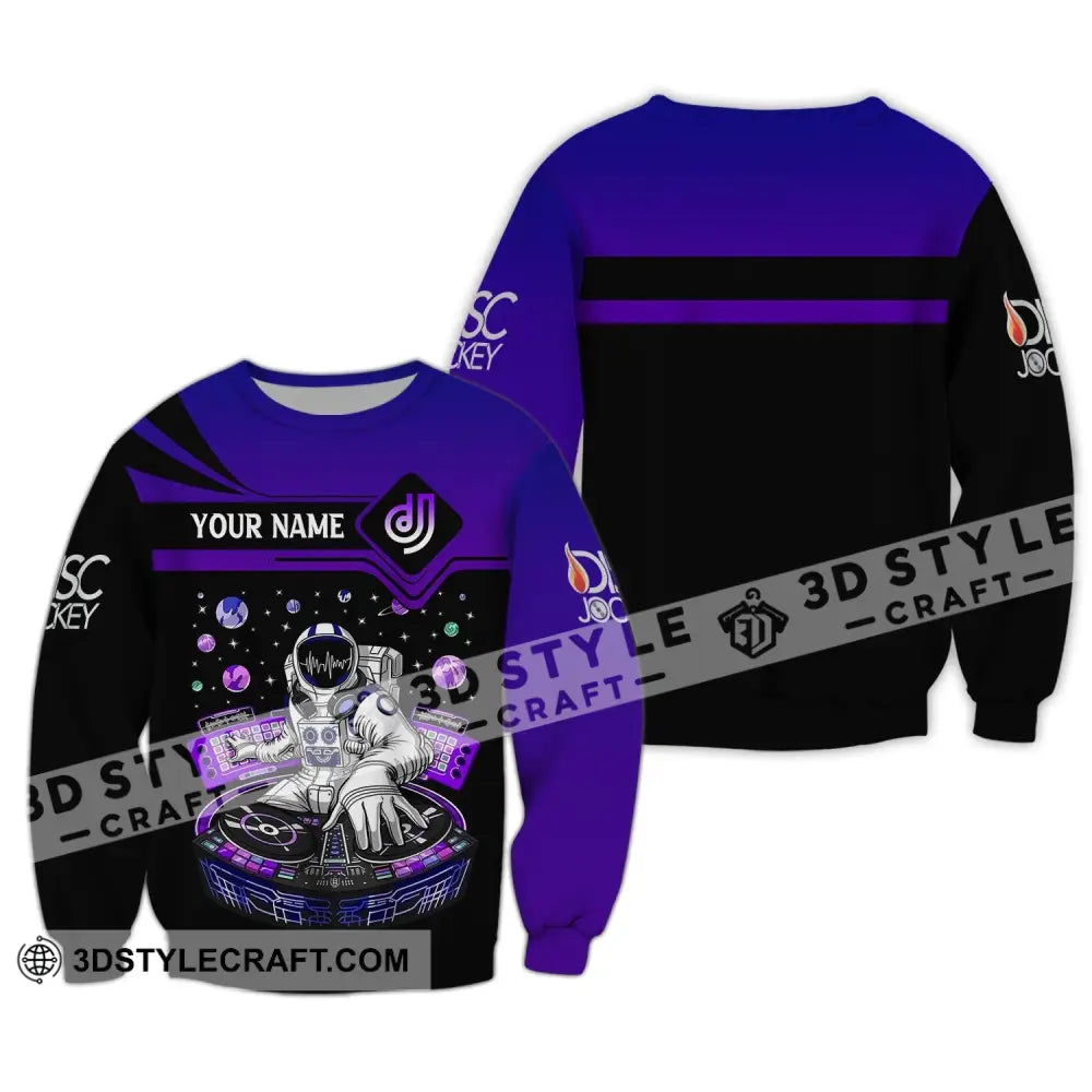 Unisex Shirt Custom Name Disc Jockey Dj Space Hoodie Polo Long Sleeve / S T-Shirt