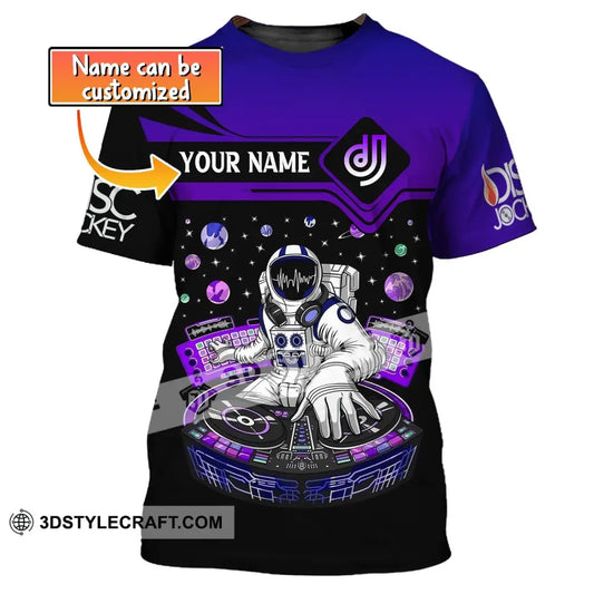 Unisex Shirt Custom Name Disc Jockey Dj Space Hoodie Polo Long Sleeve T-Shirt