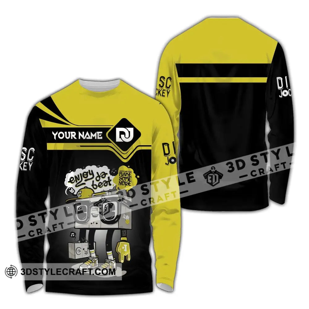 Unisex Shirt Custom Name Disc Jockey Enjoy The Beat Dj Hoodie Polo Long Sleeve / S T-Shirt