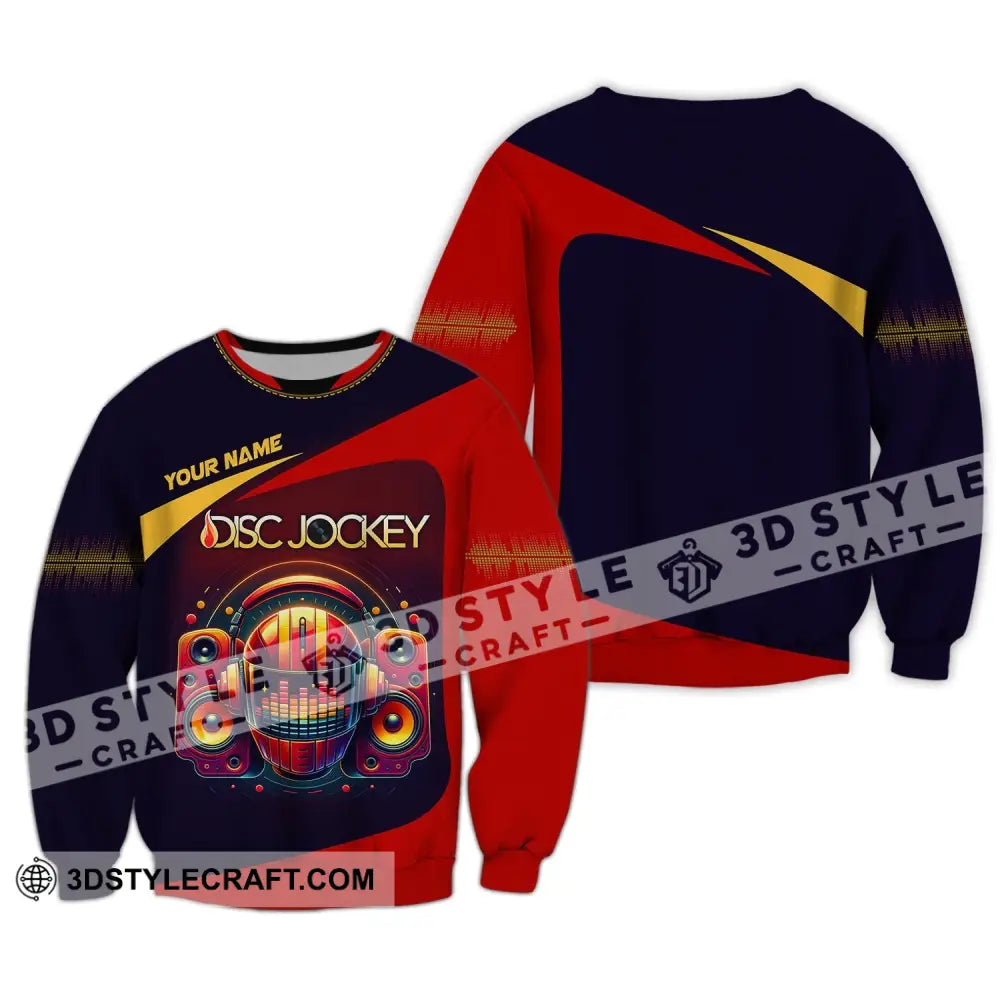 Unisex Shirt Custom Name Disc Jockey Music Heart Dj Hoodie Polo Long Sleeve / S T-Shirt