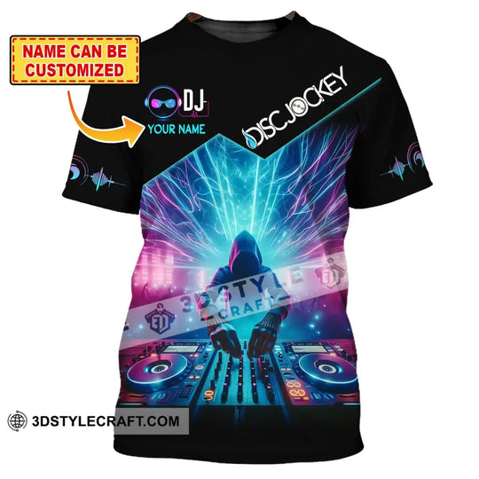 Unisex Shirt, Custom Name Disc Jockey Shirt, Music Heart Shirt, DJ Hoodie Shirt Polo Long Sleeve Shirt style option 1