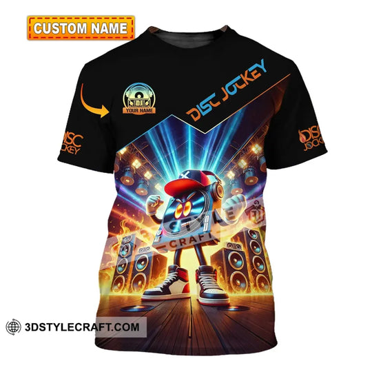 Unisex Shirt, Custom Name Disc Jockey Shirt, Music Heart Shirt, DJ Hoodie Shirt Polo Long Sleeve Shirt style option 1