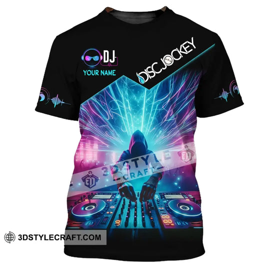 Unisex Shirt, Custom Name Disc Jockey Shirt, Music Heart Shirt, DJ Hoodie Shirt Polo Long Sleeve Shirt style option 2